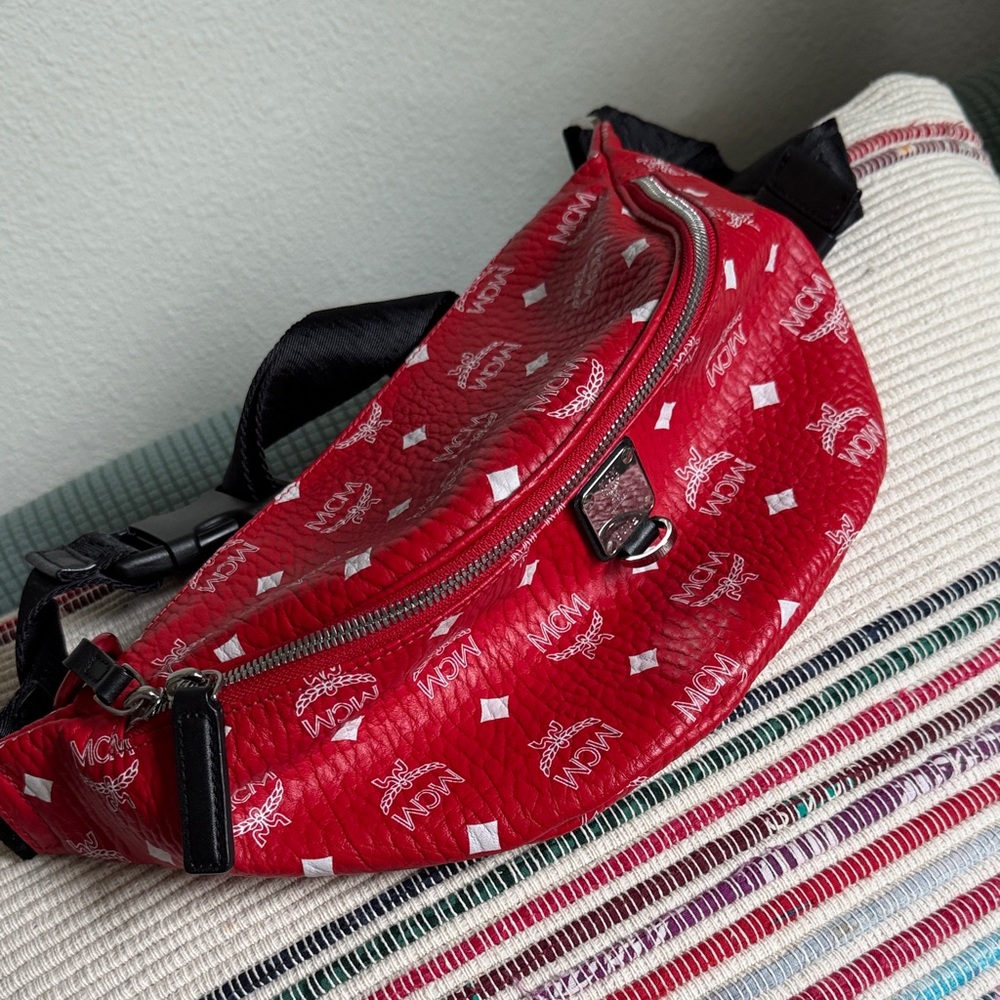 MCM Vibrant Red Fanny Pack
